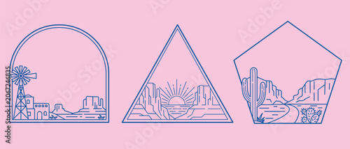 Minimalist Cowboy Border and Frame Graphic Elements
