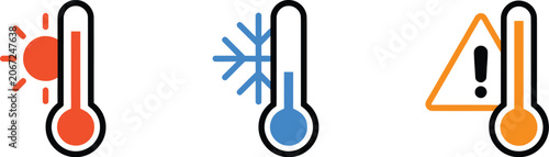 Cuadro en lienzo Cold and hot icon vector