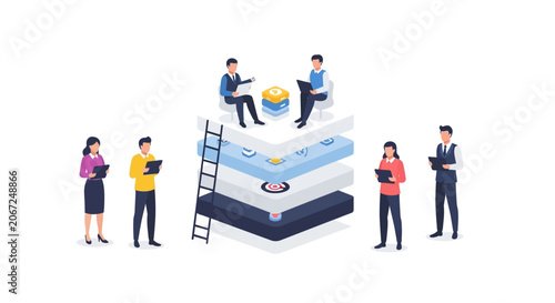 Isometric representation of mattress technology and comfort layers.