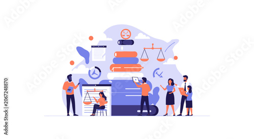 Legal professional team working together on justice and law projects.