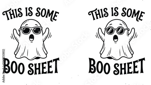 Canvastavla Funny Halloween Ghost Boo Sheet Pun Illustration