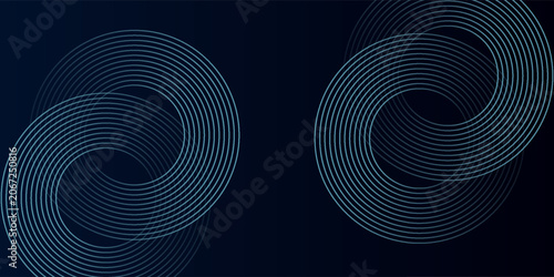 Obraz na plátně Blue abstract background with glowing circles
