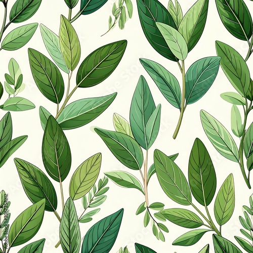 Close up of fresh green mint leaves cluster.