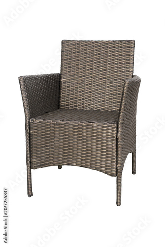 Wicker Garden Armchair Isolated on Transparent Background