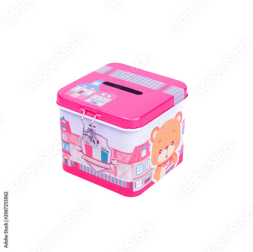 Pink Children’s Money Box Isolated on Transparent Background