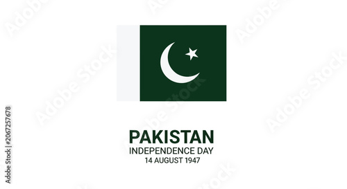 Pakistan Flag On White Background For Pakistan Independence Day Concepts
