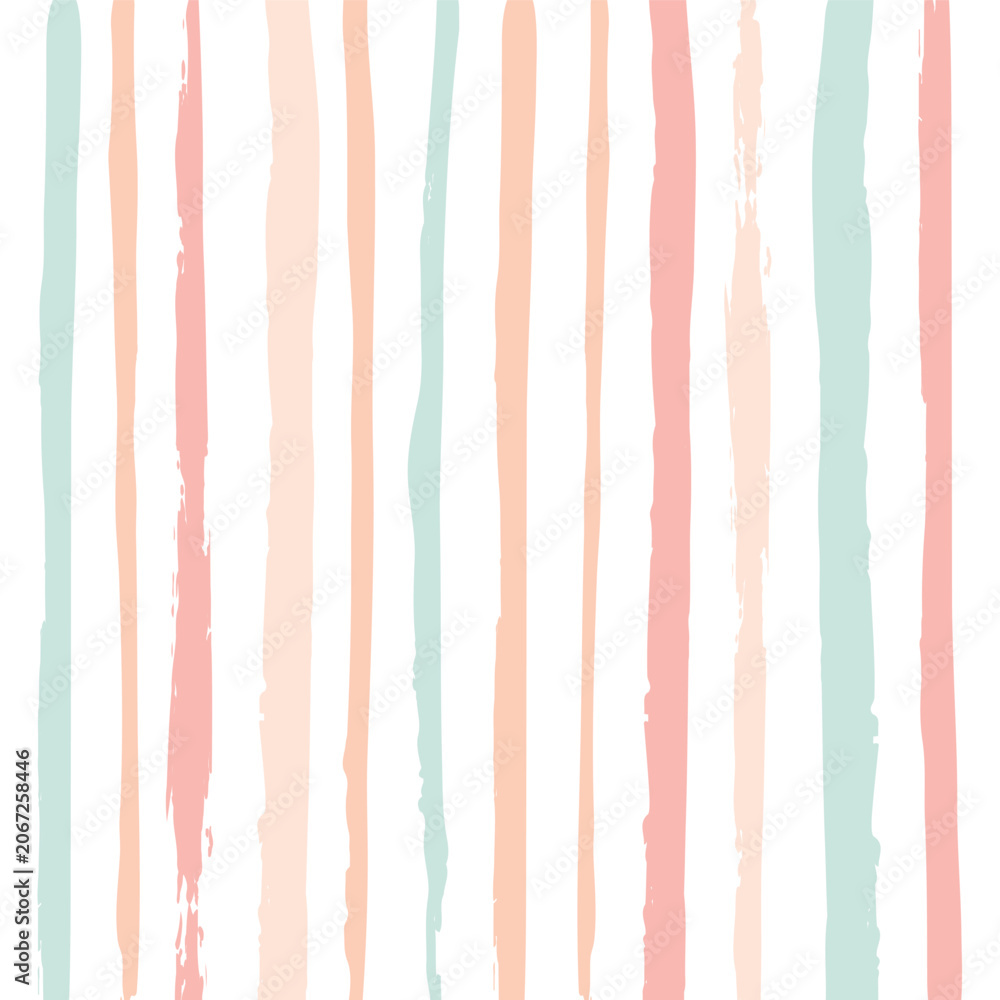 Fototapeta premium Hand drawn striped pattern, pink girly stripe seamless background, for wrapping, wallpaper, textile. paint ink brush strokes. vector grunge stripes. vector design
