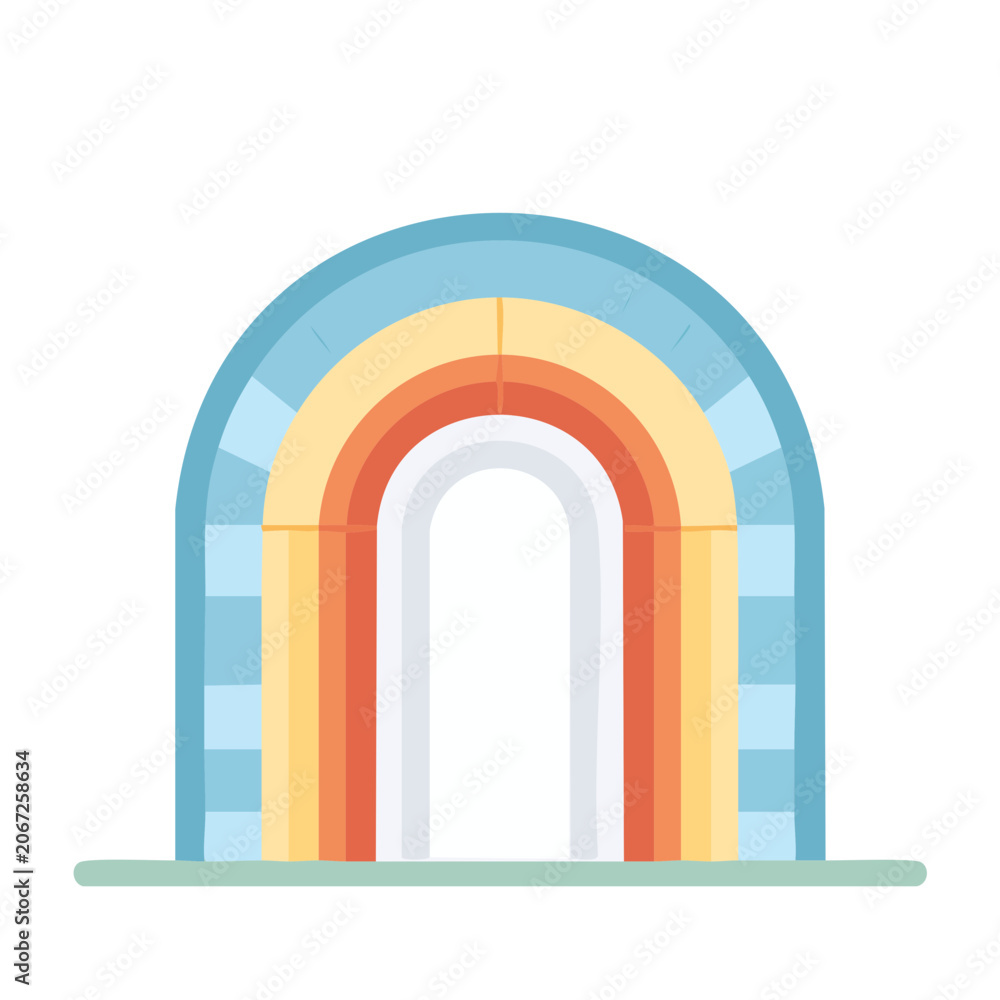 Fototapeta premium Colorful rainbow archway vector illustration