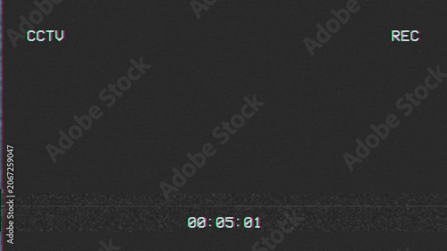 Cctv recording interface with digital timecode and static noise