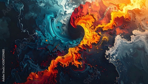 A vibrant abstract artwork with swirling colors (1)