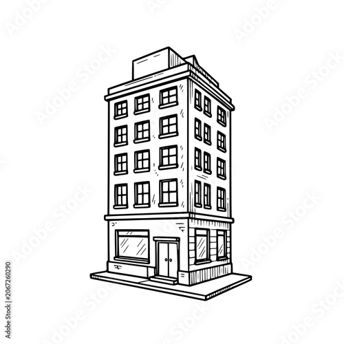 building with windows isolated illustration graphic design