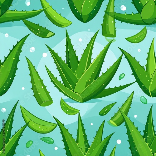 Close up of green leafy plant with water droplets.