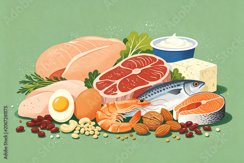 High protein foods for healthy eating and balanced nutrition
