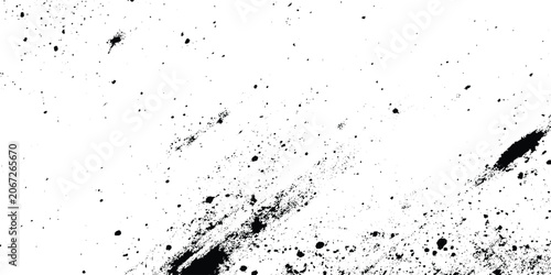 Cuadro en lienzo Black grunge texture with splatters and smudges on white background vector graph