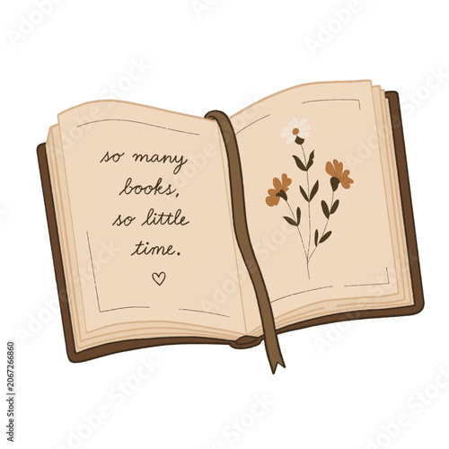 open book with a flowers