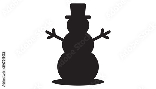 Fotografie black and white silhouette of snowman very high quality vector illustration