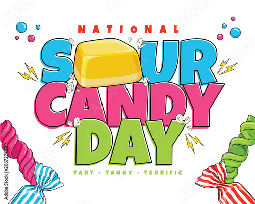 Quadro em tela National Sour Candy Day Vector Illustration, Tangy Candy Sweet Treat Celebration