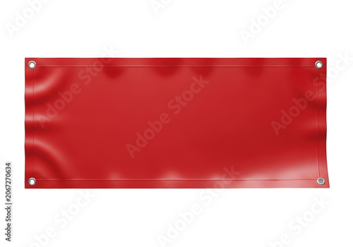 Blank red vinyl banner with metal grommets for advertising