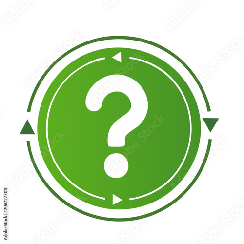 Green question mark icon with circular arrows