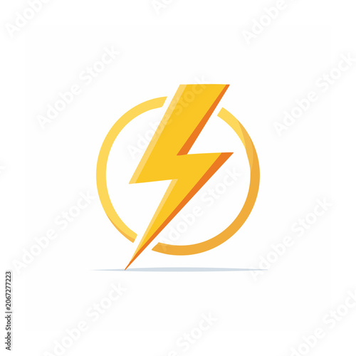 Yellow lightning bolt icon in circle