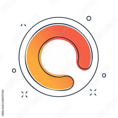 Abstract circular logo with gradient and curved line