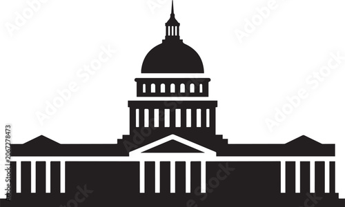 United States Capitol building icon. black solid icon vector