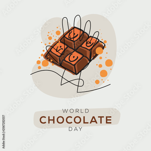 Delicious World Chocolate Day Celebration Concept, vector illustration.