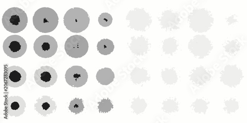 Photos Circular blot shapes in grayscale a pattern against a white background
