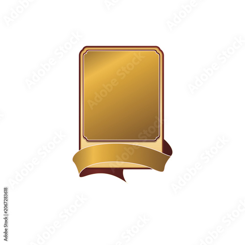 Schilderij op canvas Luxury Golden Award Badge with Ribbon Elegant Achievement Emblem