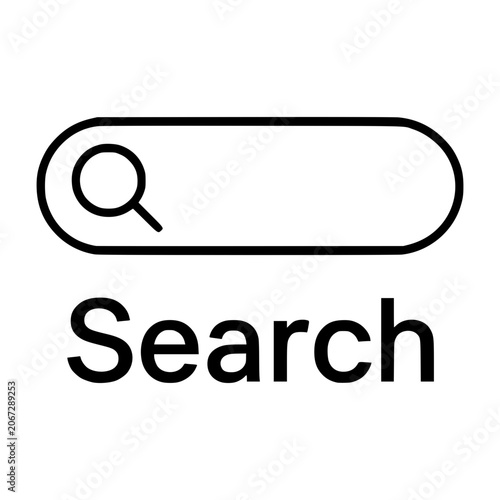 Search Bar Graphic: A clean, minimalist graphic representing a search bar with a magnifying glass icon, symbolizing information retrieval and online exploration.