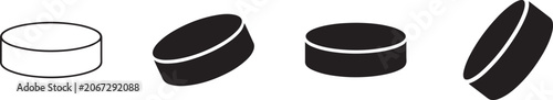 Hockey Puck Flat Icon for Sports Equipment, Ice Hockey Game Symbol Vector Illustration.