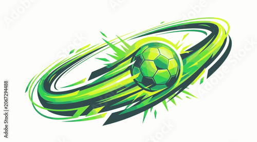 Isolated Kinetic Soccer Motion Grid High Speed Ball Trajectory Vector Illustration, 