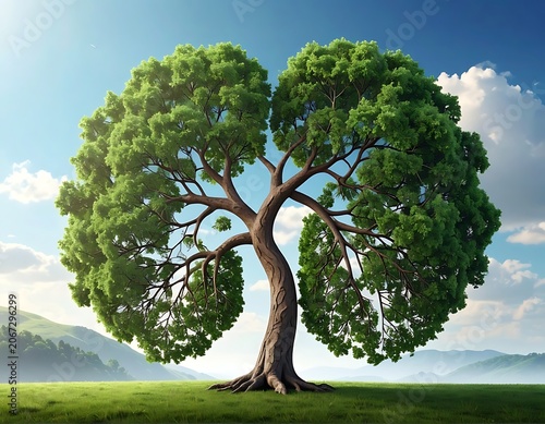 A majestic tree with lush green leaves
