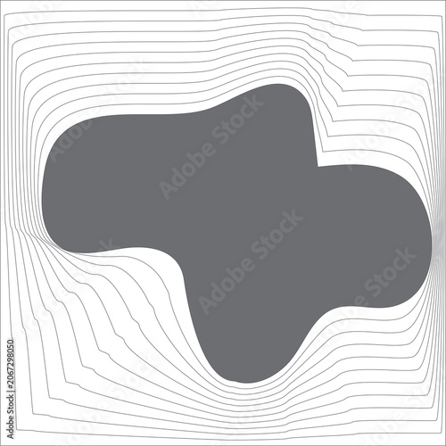 Square blend emblem. Curved line with frame element design