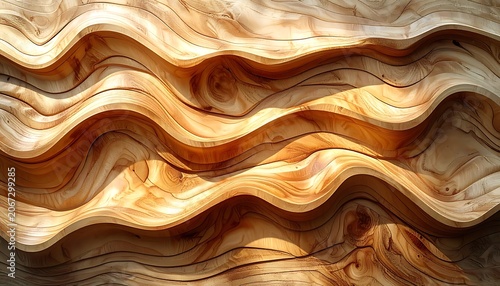Abstract wavy wood texture with natural patterns