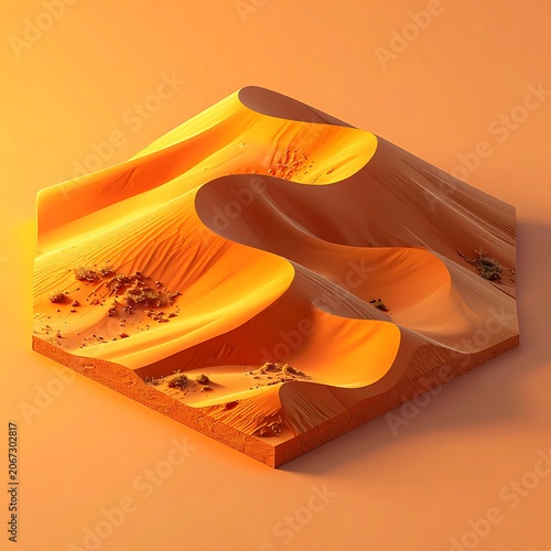Desert sand dunes landscape abstract formation.