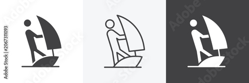 Foto Windsurf icon set for web