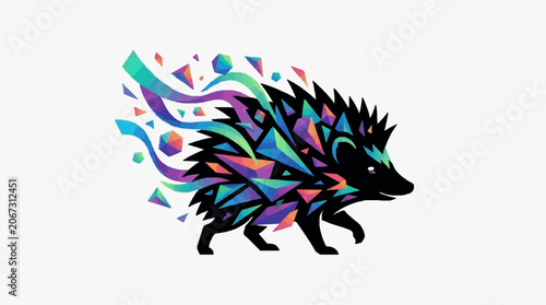Fotografie Colorful abstract illustration of a peacock with vibrant feathers