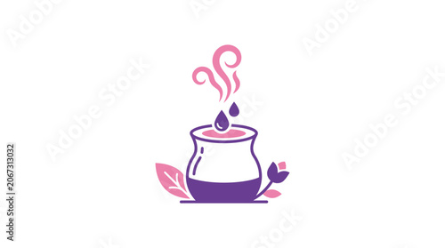 Aromatic Infusion: Essential Oil Droplet and Botanical Elements