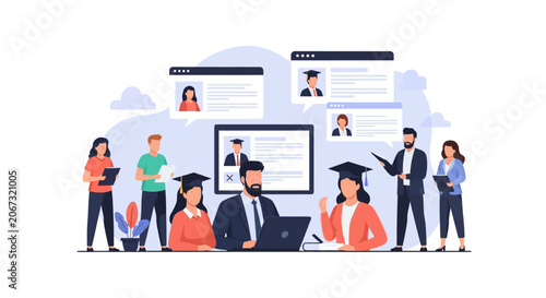 Professional Educational Consulting and Student Recruitment Team Concept.