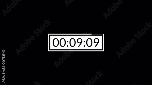 10 minutes countdown timer animation in 1 minute on transparent background, ten minutes countdown video with alpha channel , 10 min countdown 4k video
