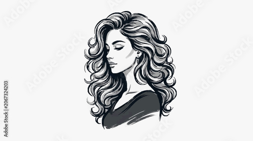 Photos Elegant woman with intricate updo hairstyle portrait.