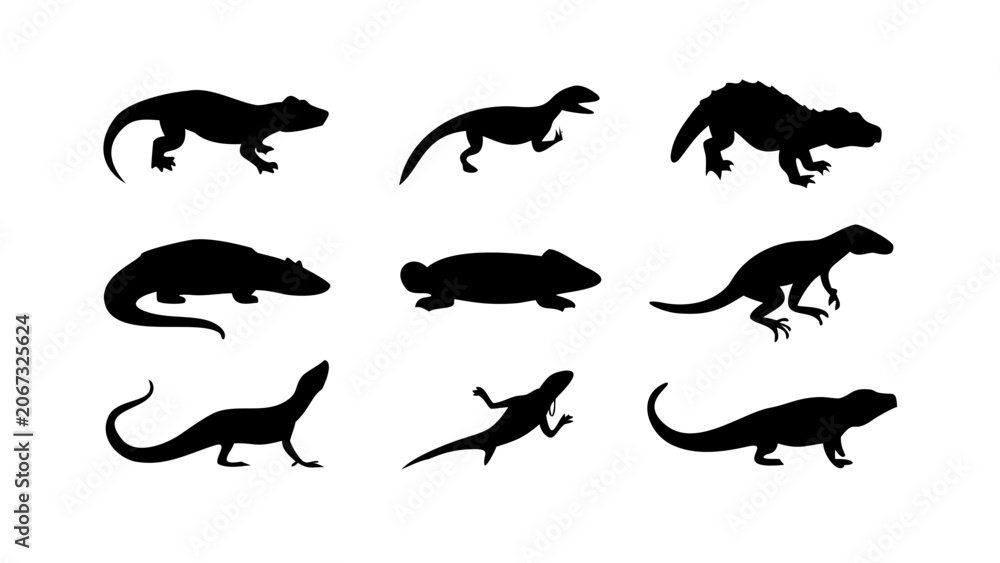 Fototapeta premium set of animals silhouettes