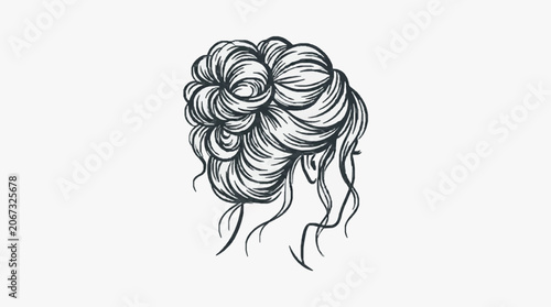 Tableau sur toile Intricate line art sketch of a lion head profile.