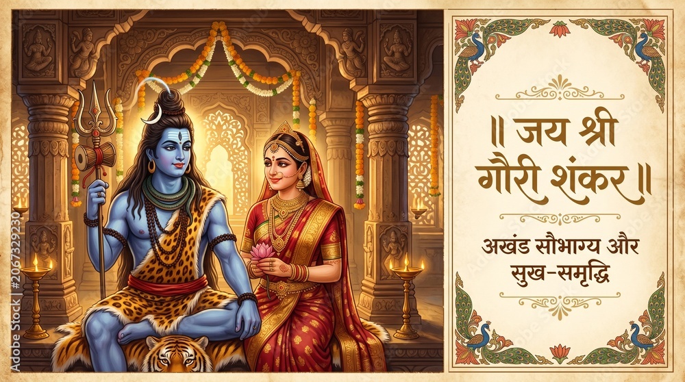 Obraz premium Traditional Mahashivratri Pradosh Vrat Masik Shivratri Nishita Kaal Sital Sasthi puja of Bhagwan Shiv Shankar Bhujang Mahadev Bholenath Mahakal Parvati ShivShakti
