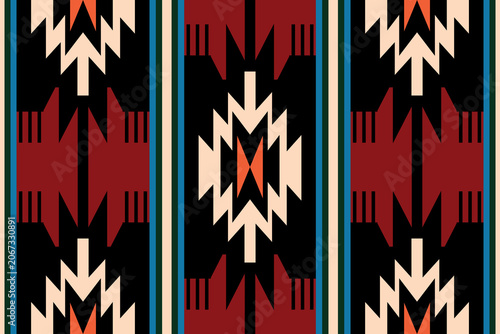 Bilde på lerret Bold native american tribal seamless pattern