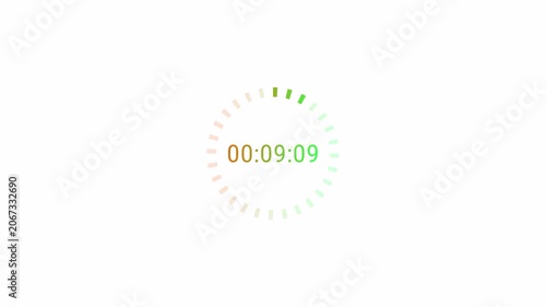 10 minutes countdown timer animation in 1 minute on transparent background, ten minutes countdown video with alpha channel , 10 min countdown 4k video
