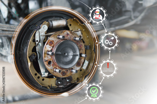 Billede på lærred Concepts for automotive parts maintenance and repair
