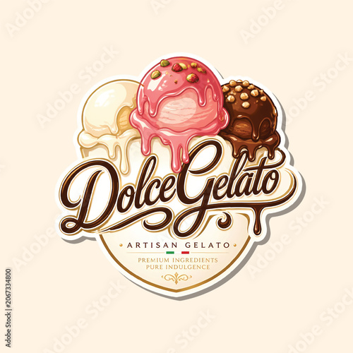 Sweet Delight Cake Bakery Logo Vector Illustration