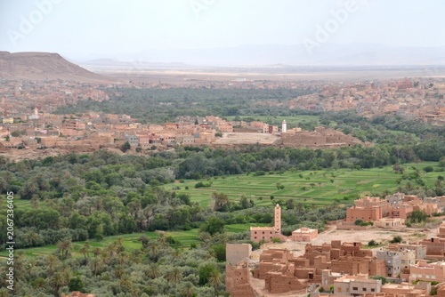 Green oasis and villages in Morocco